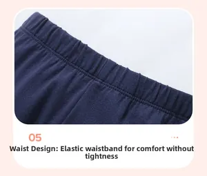 Detail of navy blue knitted trousers featuring an elastic waistband with neat stitching