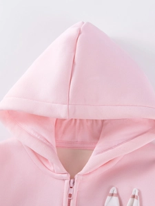 Sweat à capuche rose pour tout-petit avec détails d'oreilles 3D et coton doux