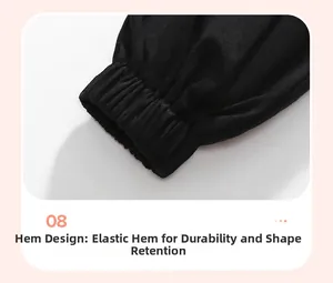Detail of elastic ribbed cuffs on black cotton toddler joggers with durable stitching