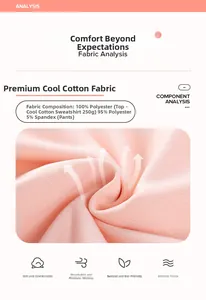 Detail of pink knitted fabric for girls' set, showing breathable texture and composition