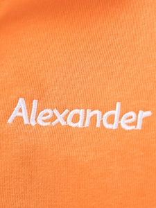 Sweat à capuche orange pour garçon avec broderie blanche Alexander de haute qualité