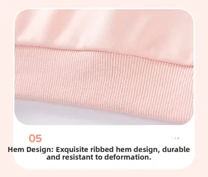 Close-up of pink knitted hem with durable rib design for girls fashion wear
