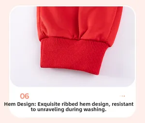 Close-up of red knitted pants cuffs with durable ribbed hem and detailed elastic texture