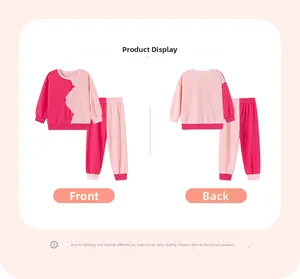 Flat lay view of toddler long sleeve contrast knit set with traditional frog buttons