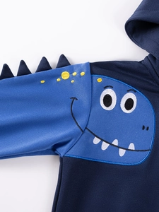 Ensemble sweat à capuche garçon avec motif dinosaure bleu et pointes 3D