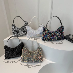 Mode Pailletten Achseltasche Für Damen Luxus Glitzernde Kette Schultertasche Trendy Kleine Quadratische Tasche Crossbody Abendtasche