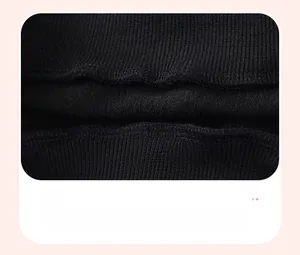 Detail view of ribbed cuff and soft fleece lining on black toddler sweatshirt