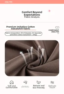 Détail du tissu marron doux et respirant pour sweat-shirt enfant en mélange de polyester