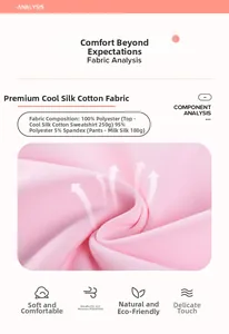 Détail du tissu rose doux et respirant pour ensemble enfant, mélange polyester-élasthanne