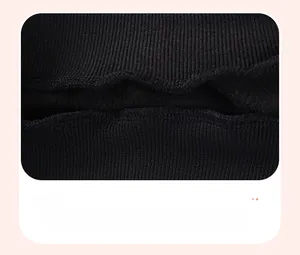Close-up of the professional stitching and ribbed knit texture on girl's sweatshirt