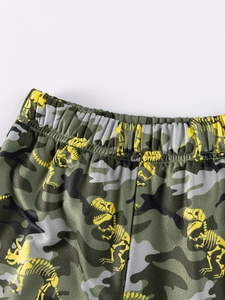 Pantalon de jogging camouflage pour enfants avec taille élastique et motifs dinosaures