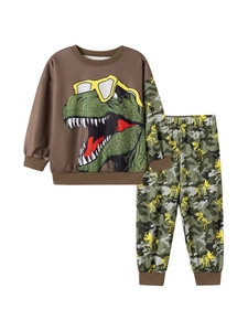 Ensemble de vêtements dinosaure pour garçons avec sweat à manches longues et pantalon