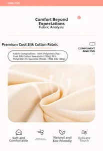 Detail of soft 100% polyester sweatshirt fabric and milk silk pants material for girls