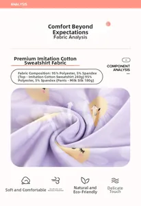Detail of 95% polyester sunflower knit fabric for girls autumn set outfits