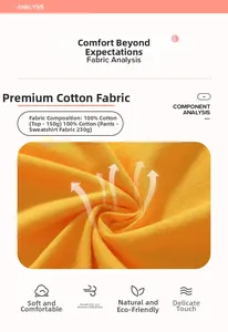 Vue macro du tissu 100% coton jaune respirant pour haut 150g et pantalon 230g en détail