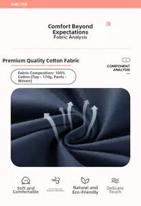 Detail of 100% cotton fabric for boys' summer sets showing breathable texture and 170g weight