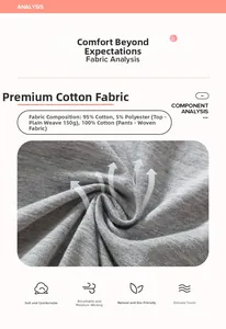 Dettaglio del tessuto in misto cotone per il set t-shirt grigia e pantaloncini ragazzo