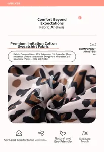 Detail of soft leopard print fabric blend with 95% polyester and 5% spandex