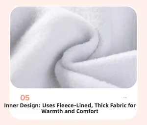 Close-up of thick white fleece lining for children dinosaur sweatshirt providing warmth