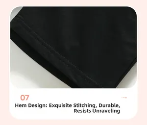 Détail de l'ourlet renforcé à double couture sur pantalon noir enfant haute qualité