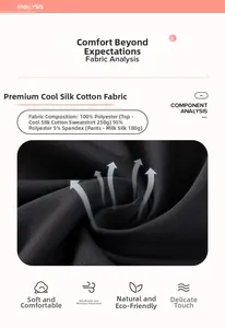 Detail showing soft 100% polyester fabric texture and breathable material for girls' sets