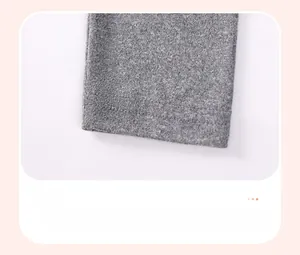 Detailed macro view of the grey knitted pants cuff showing durable double-needle stitching