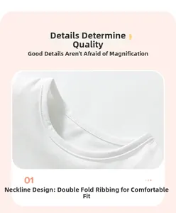 Détail du col d'un t-shirt blanc en coton avec bordure double pour un confort durable