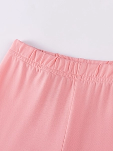 Pantaloni in pile rosa per bambina con comodo elastico in vita e cuciture rinforzate