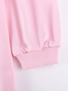 Abito da principessa rosa a maniche lunghe in cotone con polsini a costine di alta qualità