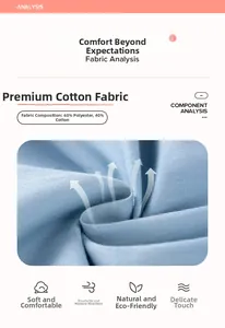 Detail of light blue denim fabric texture made of 60% polyester and 40% soft cotton
