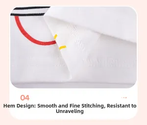 Detail of white cotton shirt hem featuring durable double-stitch sewing and clean lines