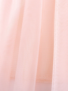 Pink tulle dress for girls with premium mesh fabric and soft pleated detail