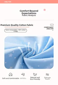 Détail du tissu 100% coton doux respirant avec motif d'étoiles pour robe de fille