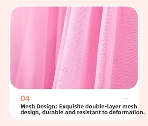 Detail aus rosa doppellagigem Netzstoff mit Faltenstruktur und robuster Qualität