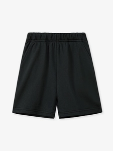 Classic black cotton knit shorts for boys with elastic waistband and side pockets