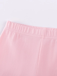 Rosafarbene Baumwollhose für Mädchen mit elastischem Bund und hochwertigen Nähten