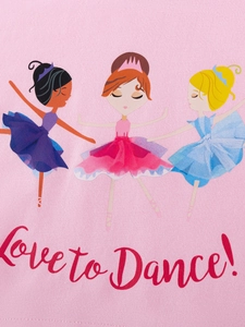 Ensemble tutu rose pour fille avec imprimé danseuses de ballet et slogan mignon