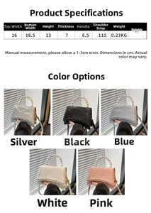 Tabella taglie dettagliata e confronto colori per la borsa a tracolla in pelle PU alla moda