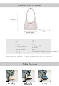Detailed size specifications for minimalist tote bag with measurements and color options