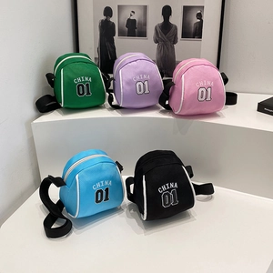 Sporty Mini Crossbody Bag Letter Number Print Casual Shoulder Bag For Women Kids Travel Lightweight Composite Fabric Bag