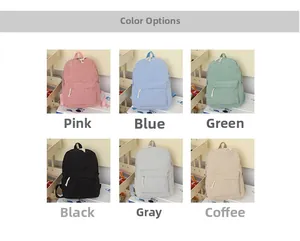 Sacs à dos en velours côtelé rose bleu vert noir gris et marron présentés en grille