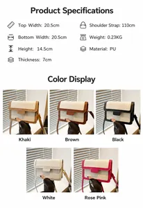 Detailed size chart and multi-color collage of faux crocodile texture crossbody bags