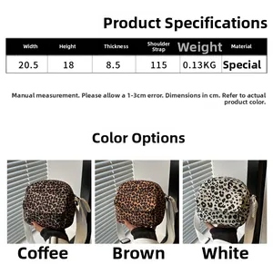 Detailed size specifications for the stylish leopard print crossbody bag for women