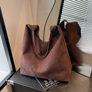 Women Large Capacity PU Suede Texture Tote Bag Minimalist Hobo Shoulder Bag For Daily Commuting Office Travel Casual Handbag