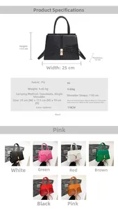 Guide des tailles et paramètres du sac à main en cuir PU avec motif de texture de pierre