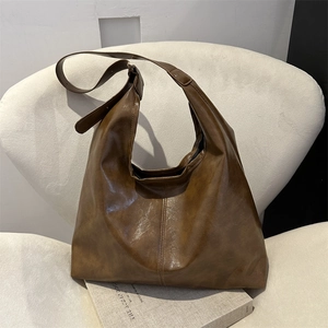 Dames Vintage Suède Grote Capaciteit Tote Tas Stedelijk Eenvoudige Hobo Schoudertas Met Stiksels Voor Dagelijks Woon-werkverkeer
