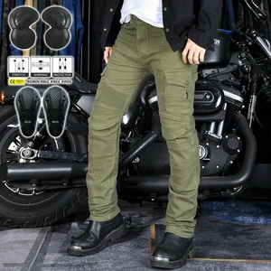 Men Motorcycle Riding Jeans With CE Armor Cargo Pants Heavy Duty Denim Biker Trousers Outdoor Cycling Protective Gear