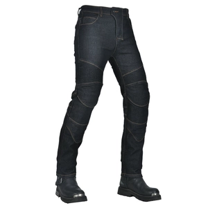 Classic stretch motorcycle jeans with protective pads and accordion panels for riding