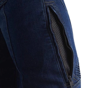Jean de moto d'hiver avec fentes d'aération zippées et doublure en maille respirante