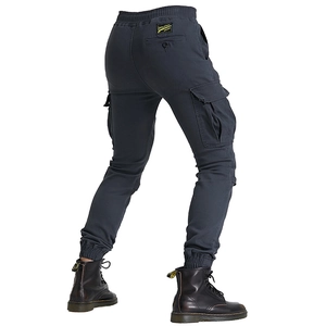 Men's dark grey cargo joggers with multi-pockets and elastic waist in streetwear style